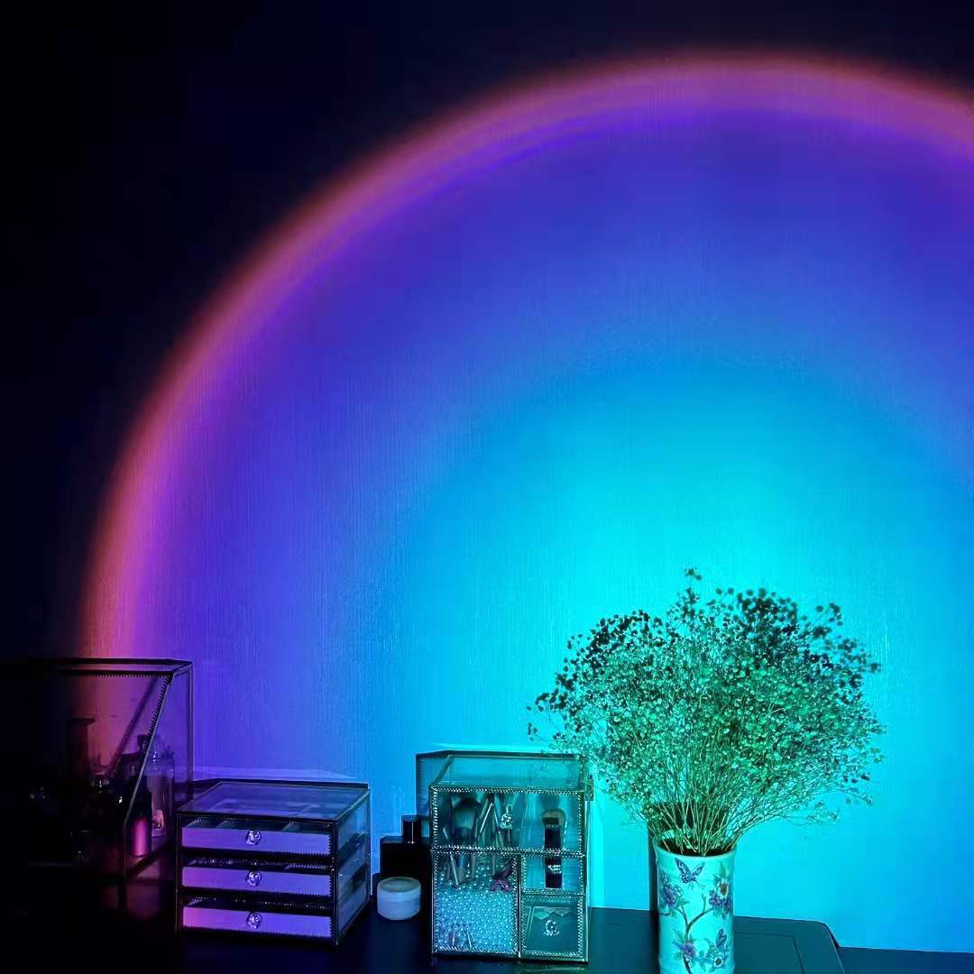 Cozy Ember sunset projection lamp, purple and blue glow