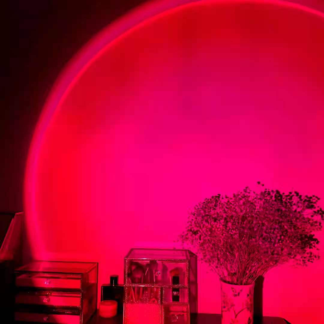 Cozy Ember sunset projection lamp, red glow